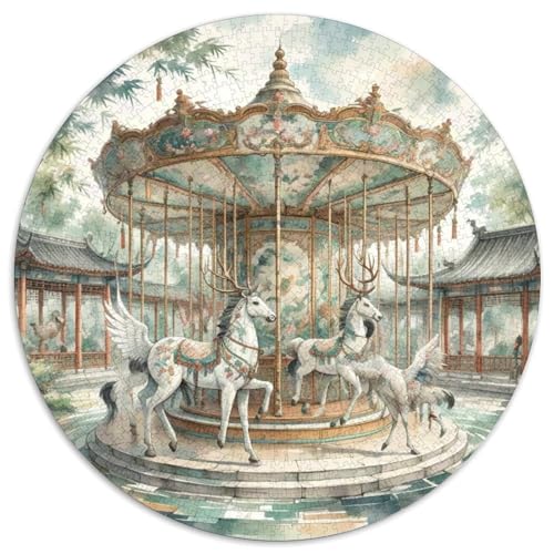 Rotierende Trojaner 1000 Stück Puzzles VerringerterDruck schön Rundes Puzzle-Spiele Wand DekoRatteteion Geschenk (67.5x67.5cm)​ von XDDBYUIZP