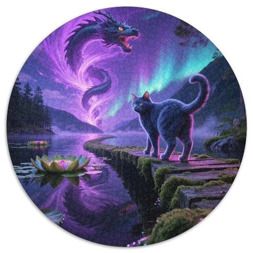 Russisch Blau 1000 Stück Puzzle VerringerterDruck Süße Haustiere Runden Puzzle Puzzle-Spiele Wand Dekoration Geschenk (67.5x67.5cm) von XDDBYUIZP