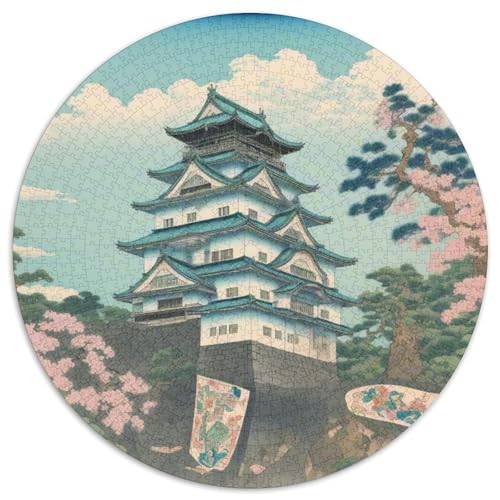 Schloss 1000 Stück Puzzle VerringerterDruck schöne Landschaft Circular Puzzles Puzzle-Spiele Wand Dekoration Geschenk (67.5x67.5cm) von XDDBYUIZP