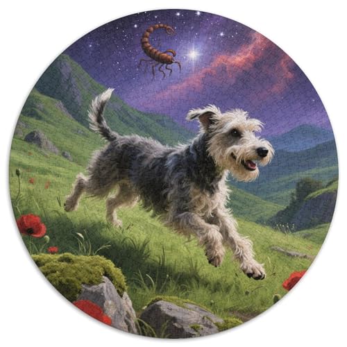 Schnauzer 1000 PCS Puzzles Stressabbau Spielzeug Für Familienpuzzle Circular Puzzles Puzzle-Spiele Wand Dekoration Geschenk (67.5x67.5cm) von XDDBYUIZP