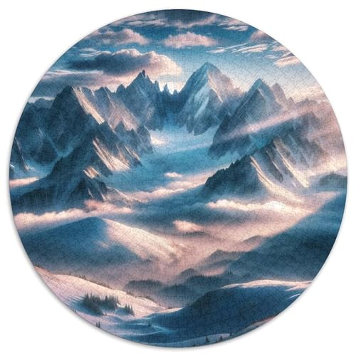Schneeberg 1000 PCS Puzzles Stressabbau Spielzeug Für Familienpuzzle Circular Puzzles Puzzle-Spiele Wand Dekoration Geschenk (67.5x67.5cm) von XDDBYUIZP