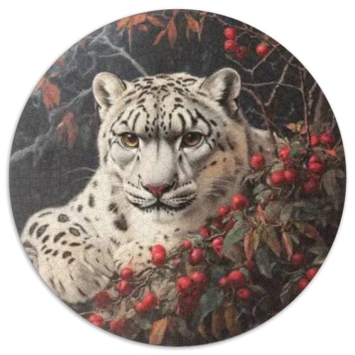 Schneeleopard 1000 Stück Puzzle Stressabbau Spielzeug Für Familienpuzzle Tier Circular Puzzle-Spiele Wand DekoRatteteion Geschenk (67.5x67.5cm)​ von XDDBYUIZP