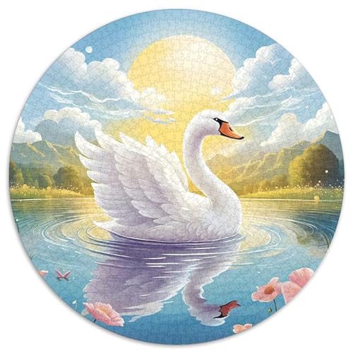 Schwan 1000 PCS Puzzles Stressabbau Spielzeug Für Familienpuzzle Rund Puzzle Puzzle-Spiele Wand Dekoration Geschenk (67.5x67.5cm) von XDDBYUIZP