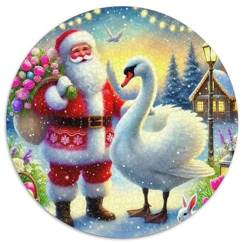 Schwan 1000 Stück Puzzle Stressabbau Spielzeug Für Familienpuzzle Runden Puzzle Puzzle-Spiele Wand Dekoration Geschenk (67.5x67.5cm) von XDDBYUIZP