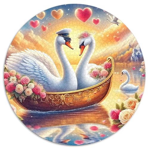 Schwan 1000 Stück Puzzle VerringerterDruck Rundes Puzzle Puzzle-Spiele Wand Dekoration Geschenk (67.5x67.5cm) von XDDBYUIZP