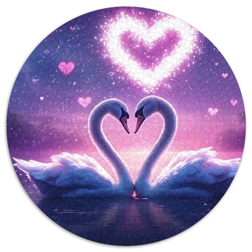 Schwan 1000 Stück Puzzles Stressabbau Spielzeug Für Familienpuzzle Rundes Puzzle Puzzle-Spiele Wand Dekoration Geschenk (67.5x67.5cm) von XDDBYUIZP