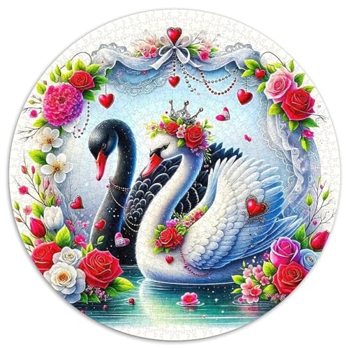 Schwan 1000 Stück Puzzles VerringerterDruck Circular Puzzles Puzzle-Spiele Wand Dekoration Geschenk (67.5x67.5cm) von XDDBYUIZP