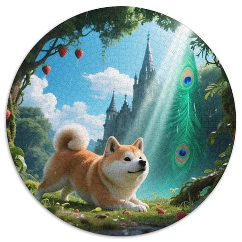 Shiba Inu 1000 PCS Puzzles Stressabbau-Spielzeug Für Erwachsene Kinder Süße Haustiere Runden Puzzle Puzzle-Spiele Wand Dekoration Geschenk 1000pcs (67.5x67.5cm) von XDDBYUIZP