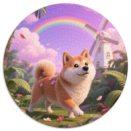 Shiba Inu 1000 PCS Puzzles Stressabbau-Spielzeug Für Erwachsene Kinder Süße Haustiere Runden Puzzle Puzzle-Spiele Wand Dekoration Geschenk 1000pcs (67.5x67.5cm) von XDDBYUIZP