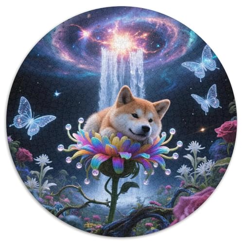 Shiba Inu 1000 Stück Puzzle Stressabbau-Spielzeug Für Erwachsene Kinder Süße Haustiere Rund Puzzle Puzzle-Spiele Wand Dekoration Geschenk 1000pcs (67.5x67.5cm) von XDDBYUIZP