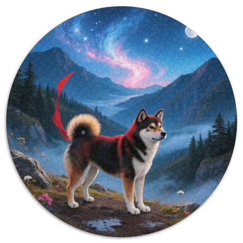 Shiba Inu 1000 Stück Puzzle VerringerterDruck Süße Haustiere Circular Puzzle Puzzle-Spiele Wand Dekoration Geschenk 1000pcs (67.5x67.5cm) von XDDBYUIZP