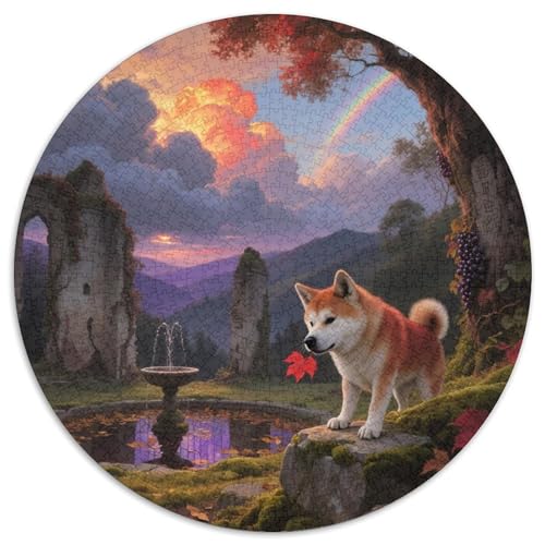 Shiba Inu 1000 Stück Puzzles Für Erwachsene Und Kinder Jahren Süße Haustiere Circular Puzzle Puzzle-Spiele Wand Dekoration Geschenk 1000pcs (67.5x67.5cm) von XDDBYUIZP