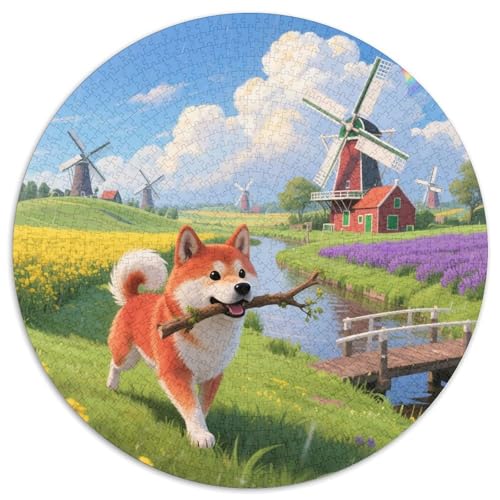 Shiba Inu 1000 Stück Puzzles Für Erwachsene Und Kinder Jahren Süße Haustiere Circular Puzzle Puzzle-Spiele Wand Dekoration Geschenk 1000pcs (67.5x67.5cm) von XDDBYUIZP