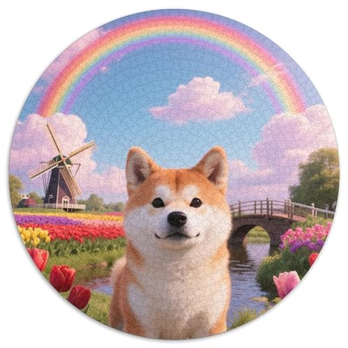 Shiba Inu 1000 Stück Puzzles Stressabbau Spielzeug Für Familienpuzzle Süße Haustiere Runden Puzzle Puzzle-Spiele Wand Dekoration Geschenk 1000pcs (67.5x67.5cm) von XDDBYUIZP