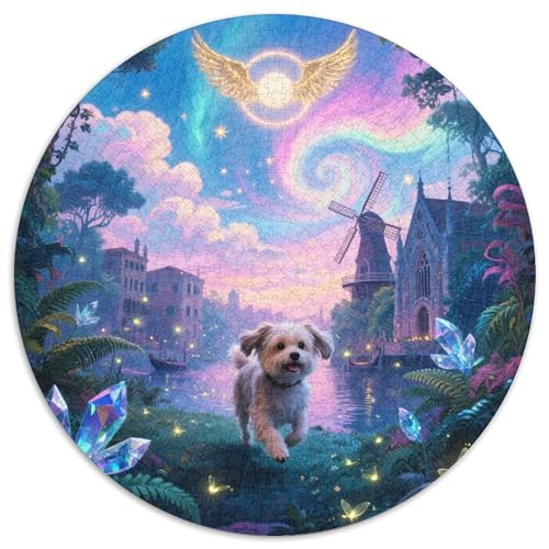 Shih Tzu 1000 Stück Puzzle Stressabbau-Spielzeug Für Erwachsene Kinder Süße Haustiere Rundes Puzzle Puzzle-Spiele Wand Dekoration Geschenk (67.5x67.5cm) von XDDBYUIZP
