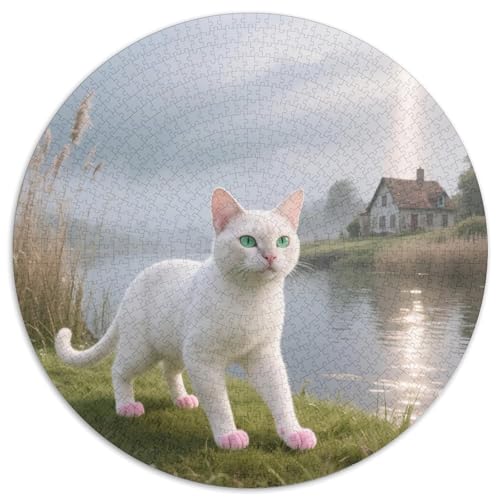 Siamisches Kätzchen 1000 Stück Puzzle Stressabbau Spielzeug Für Familienpuzzle Süße Haustiere Circular Puzzle Puzzle-Spiele Wand Dekoration Geschenk (67.5x67.5cm) von XDDBYUIZP