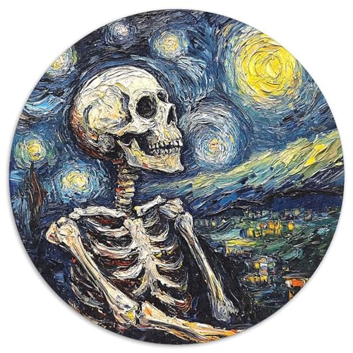 Skeleton 1000 PCS Puzzles Stressabbau-Spielzeug Für Erwachsene Kinder Rundes Puzzle Puzzle-Spiele Wand Dekoration Geschenk 1000pcs (67.5x67.5cm) von XDDBYUIZP