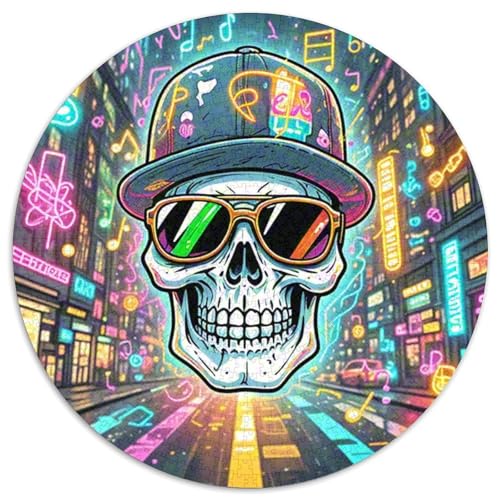 Skelett 1000 PCS Puzzles Stressabbau Spielzeug Für Familienpuzzle Thriller Rundes Puzzle Puzzle-Spiele Wand Dekoration Geschenk 1000pcs (67.5x67.5cm) von XDDBYUIZP