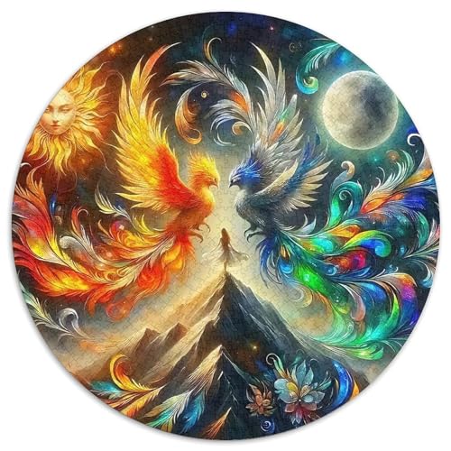 Sonne und Mond 1000 PCS Puzzles Stressabbau Spielzeug Für Familienpuzzle Runden Puzzle Puzzle-Spiele Wand Dekoration Geschenk (67.5x67.5cm) von XDDBYUIZP