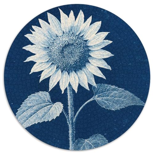 SonneBlumen 1000 PCS Puzzles Stressabbau Spielzeug Für Familienpuzzle Rundes Puzzle Puzzle-Spiele Wand Dekoration Geschenk (67.5x67.5cm) von XDDBYUIZP