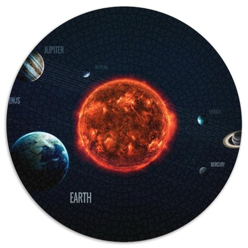 Sonnensystem 1000 Stück Puzzles VerringerterDruck Circular Puzzles Puzzle-Spiele Wand Dekoration Geschenk (67.5x67.5cm) von XDDBYUIZP