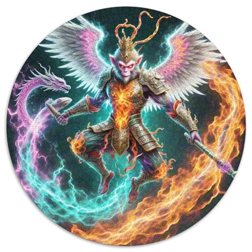 Sun Wukong 1000 Stück Puzzle Stressabbau-Spielzeug Für Erwachsene Kinder Mythologie Rundes Puzzle Spiele Wand Dekoration Geschenk (67.5x67.5cm)​ von XDDBYUIZP
