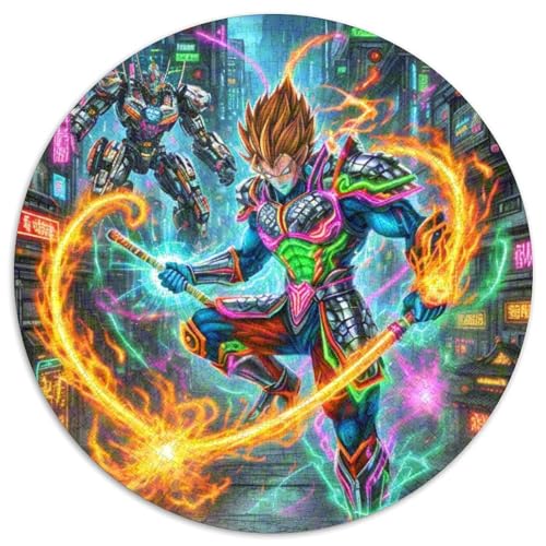 Sun Wukong 1000 Stück Puzzle Stressabbau-Spielzeug Für Erwachsene Kinder Mythologie Rundes Puzzle Spiele Wand Dekoration Geschenk (67.5x67.5cm)​ von XDDBYUIZP