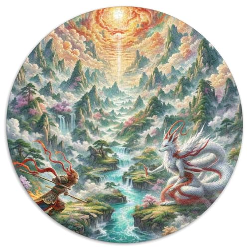 Sun Wukong 1000 Stück Puzzle Verringerter Druck Mythologie Rundes Puzzle Spiele Wand Dekoration Geschenk (67.5x67.5cm)​ von XDDBYUIZP