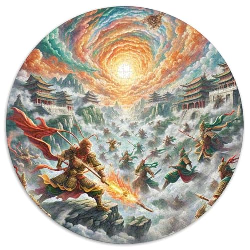 Sun Wukong 1000 Stück Puzzle Verringerter Druck Mythologie Rundes Puzzle Spiele Wand Dekoration Geschenk (67.5x67.5cm)​ von XDDBYUIZP