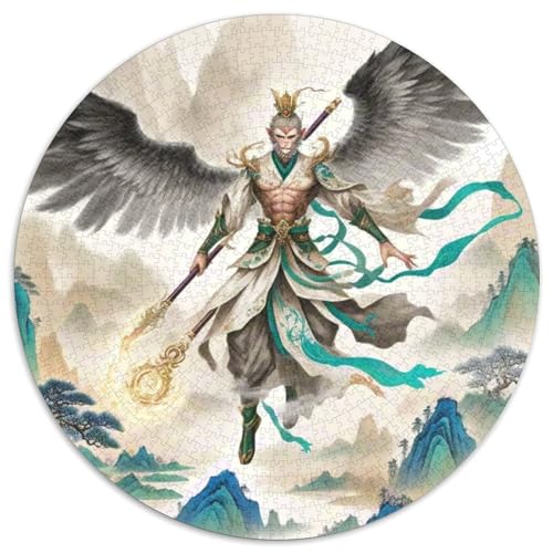 Sun Wukong 1000 Stück Puzzle Verringerter Druck Mythologie Rundes Puzzle Spiele Wand Dekoration Geschenk (67.5x67.5cm)​ von XDDBYUIZP