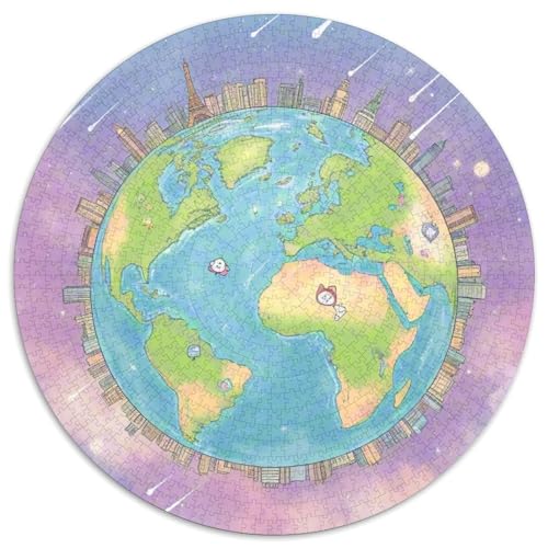 The Earth 1000 Stück Puzzle Für Erwachsene Und Kinder Planet Rundes Puzzle Spiele Wand Dekoration Geschenk (67.5x67.5cm)​ von XDDBYUIZP