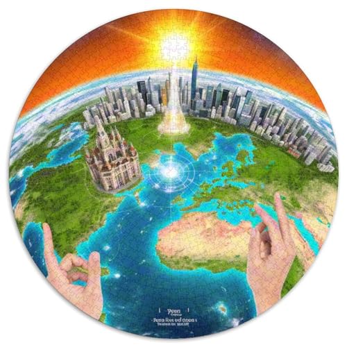 The Earth 1000 Stück Puzzle Stressabbau Spielzeug Für Familien Planet Rundes Puzzle Spiele Wand Dekoration Geschenk (67.5x67.5cm)​ von XDDBYUIZP