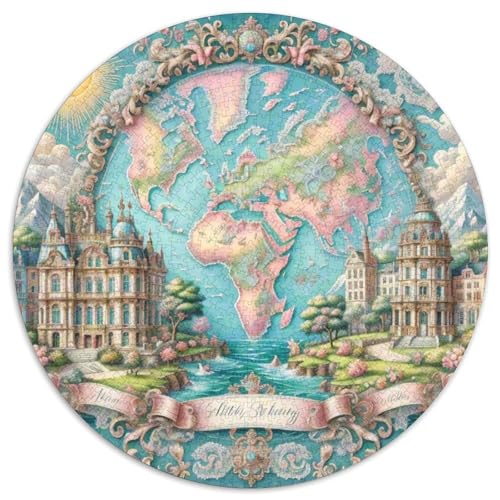 The Earth 1000 Stück Puzzle Verringerter Druck Planet Rundes Puzzle Spiele Wand Dekoration Geschenk (67.5x67.5cm)​ von XDDBYUIZP