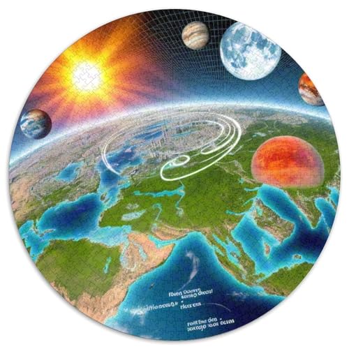 The Earth 1000 Stück Puzzles VerringerterDruck Planet Circular Puzzle Puzzle-Spiele Wand Dekoration Geschenk 1000pcs (67.5x67.5cm) von XDDBYUIZP