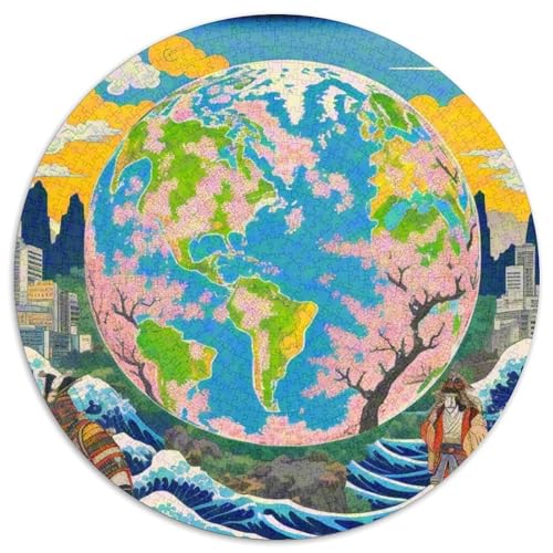 The Earth 1000 Stück Puzzles VerringerterDruck Planet Runden Puzzle Puzzle-Spiele Wand Dekoration Geschenk 1000pcs (67.5x67.5cm) von XDDBYUIZP