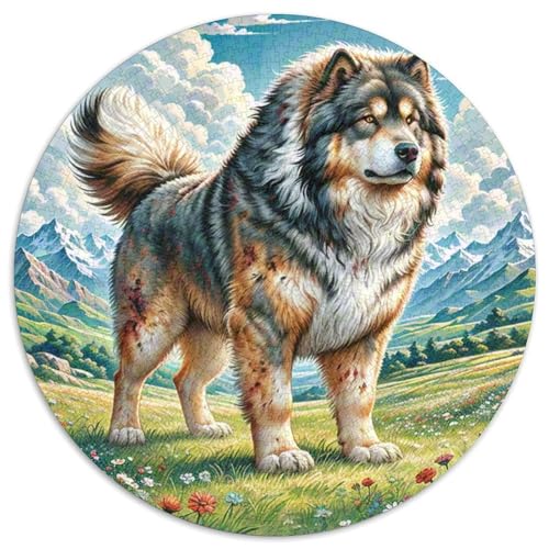 Tibetischer Mastiff 1000 PCS Puzzles Stressabbau-Spielzeug Für Erwachsene Kinder Rundes Puzzle Puzzle-Spiele Wand Dekoration Geschenk (67.5x67.5cm) von XDDBYUIZP