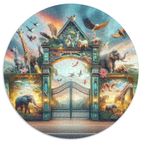 Tierparadies 1000 Stück Puzzle Stressabbau Spielzeug Für Familienpuzzle Tier Circular Puzzle-Spiele Wand DekoRatteteion Geschenk (67.5x67.5cm)​ von XDDBYUIZP
