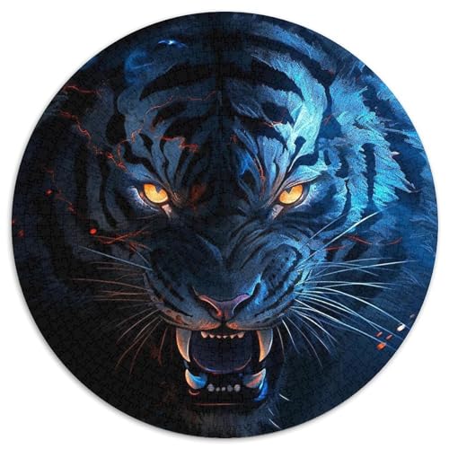Tiger 1000 PCS Puzzle Stressabbau-Spielzeug Für Erwachsene Kinder Tier Runden Puzzle Puzzle-Spiele Wand Dekoration Geschenk 1000pcs (67.5x67.5cm) von XDDBYUIZP