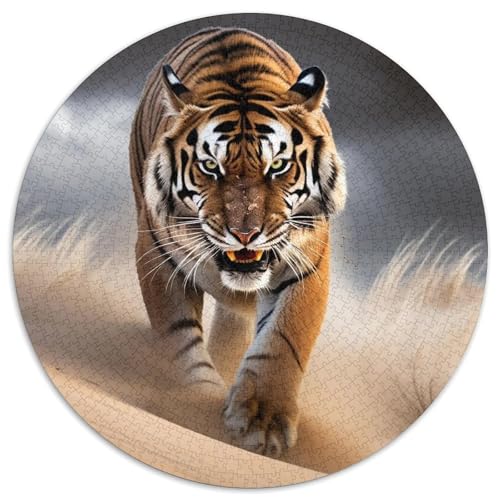 Tiger 1000 PCS Puzzle Stressabbau-Spielzeug Für Erwachsene Kinder Tier Rundes Puzzle Puzzle-Spiele Wand Dekoration Geschenk 1000pcs (67.5x67.5cm) von XDDBYUIZP