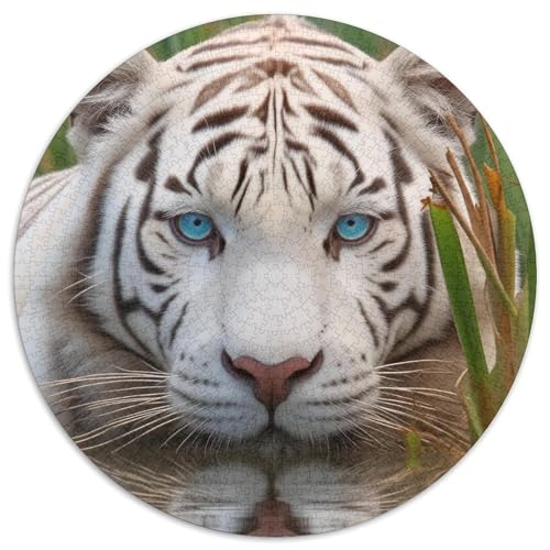 Tiger 1000 PCS Puzzles Stressabbau-Spielzeug Für Erwachsene Kinder Tier Rundes Puzzle Puzzle-Spiele Wand Dekoration Geschenk 1000pcs (67.5x67.5cm) von XDDBYUIZP