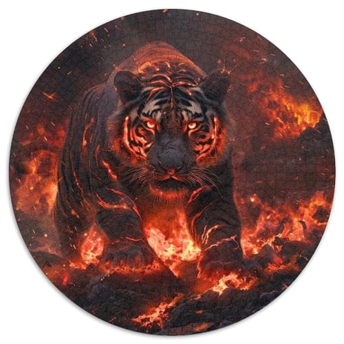 Tiger 1000 PCS Puzzles Stressabbau Spielzeug Für Familienpuzzle Tier Circular Puzzle Puzzle-Spiele Wand Dekoration Geschenk 1000pcs (67.5x67.5cm) von XDDBYUIZP