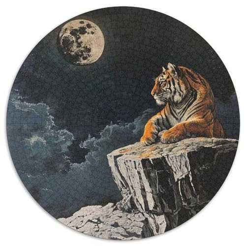 Tiger 1000 PCS Puzzles Stressabbau Spielzeug Für Familienpuzzle Tier Circular Puzzle Puzzle-Spiele Wand Dekoration Geschenk 1000pcs (67.5x67.5cm) von XDDBYUIZP