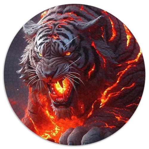 Tiger 1000 PCS Puzzles Stressabbau Spielzeug Für Familienpuzzle Tier Runden Puzzle Puzzle-Spiele Wand Dekoration Geschenk 1000pcs (67.5x67.5cm) von XDDBYUIZP
