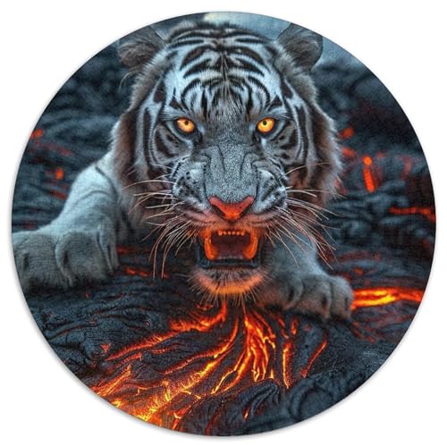 Tiger 1000 Stück Puzzle Stressabbau Spielzeug Für Familienpuzzle Tier Rund Puzzle Puzzle-Spiele Wand Dekoration Geschenk 1000pcs (67.5x67.5cm) von XDDBYUIZP