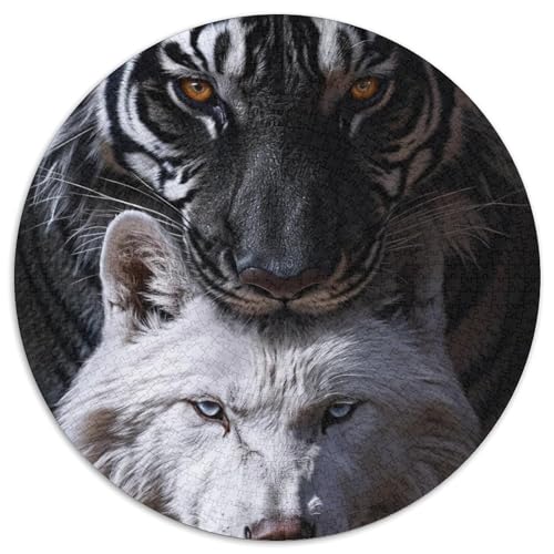 Tiger 1000 Stück Puzzle VerringerterDruck Tier Circular Puzzle Puzzle-Spiele Wand Dekoration Geschenk 1000pcs (67.5x67.5cm) von XDDBYUIZP