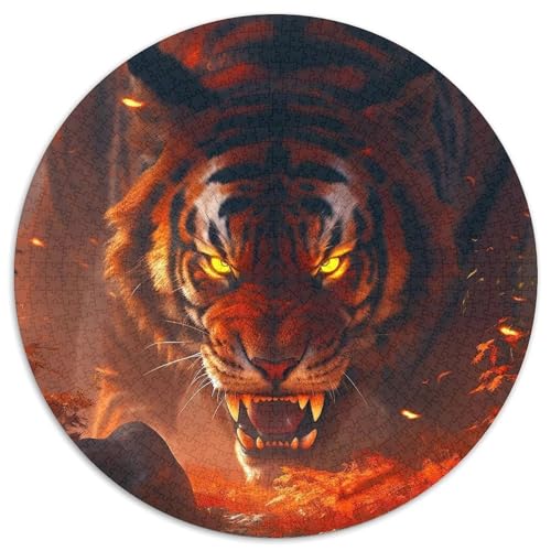 Tiger 1000 Stück Puzzle VerringerterDruck Tier Circular Puzzles Puzzle-Spiele Wand Dekoration Geschenk 1000pcs (67.5x67.5cm) von XDDBYUIZP