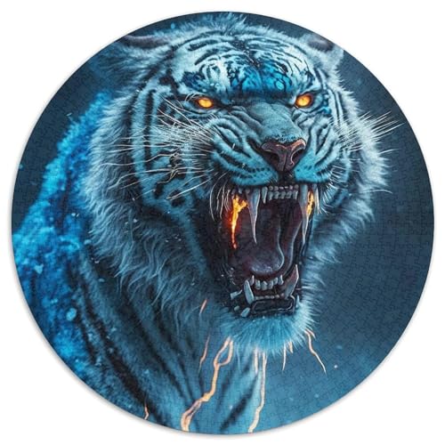Tiger 1000 Stück Puzzle VerringerterDruck Tier Rundes Puzzle Puzzle-Spiele Wand Dekoration Geschenk 1000pcs (67.5x67.5cm) von XDDBYUIZP
