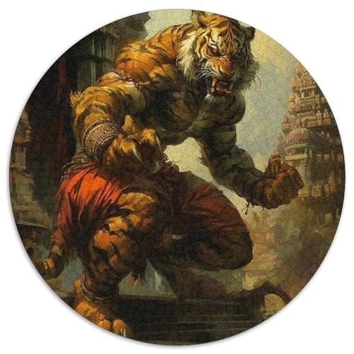 Tiger 1000 Stück Puzzles Für Erwachsene Und Kinder Jahren Tier Circular Puzzle Puzzle-Spiele Wand Dekoration Geschenk 1000pcs (67.5x67.5cm) von XDDBYUIZP