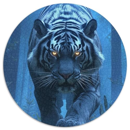 Tiger 1000 Stück Puzzles Für Erwachsene Und Kinder Jahren Tier Circular Puzzles Puzzle-Spiele Wand Dekoration Geschenk 1000pcs (67.5x67.5cm) von XDDBYUIZP