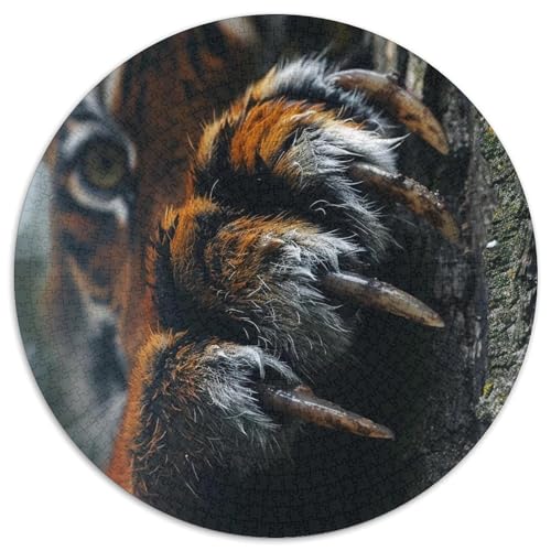 Tiger 1000 Stück Puzzles Für Erwachsene Und Kinder Jahren Tier Circular Puzzles Puzzle-Spiele Wand Dekoration Geschenk 1000pcs (67.5x67.5cm) von XDDBYUIZP